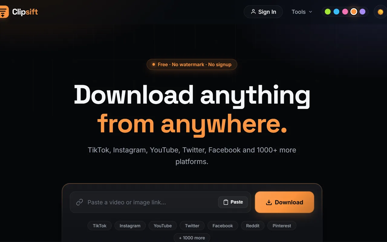 Clipsift — download anything from anywhere